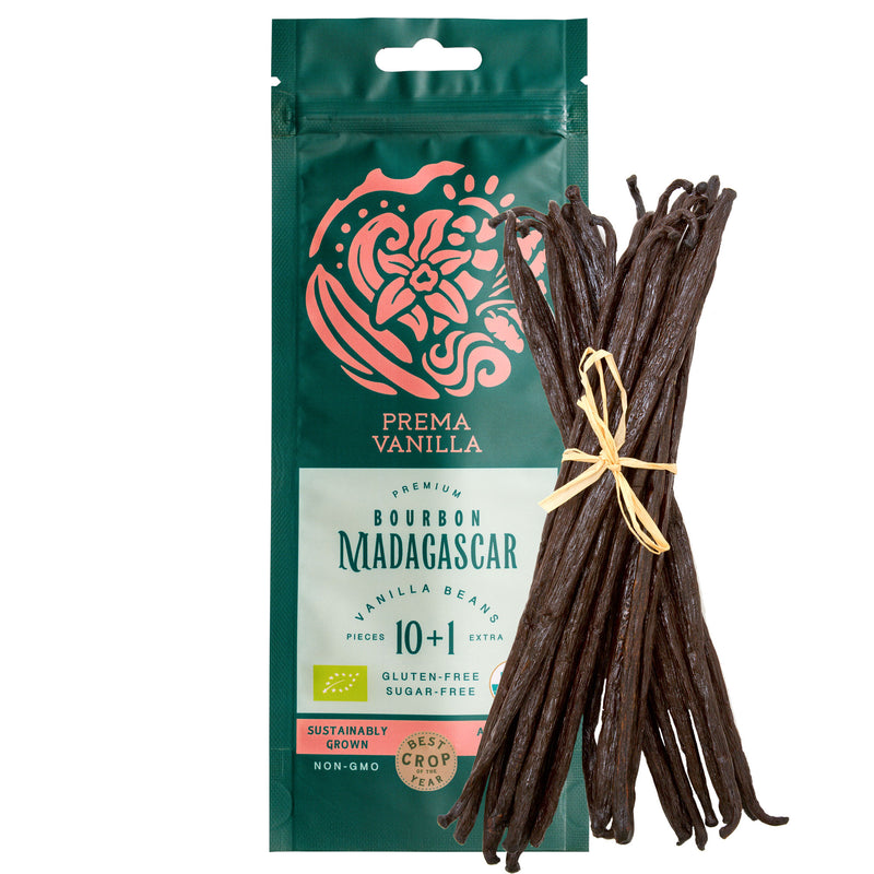 Ekologiškos Madagaskaro Burbono vanilės pupelės (14-18 cm) 11 vnt