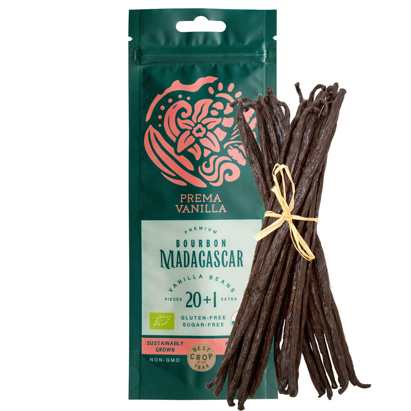 Ekologiškos Madagaskaro Burbono vanilės pupelės (14-18 cm) 21 vnt