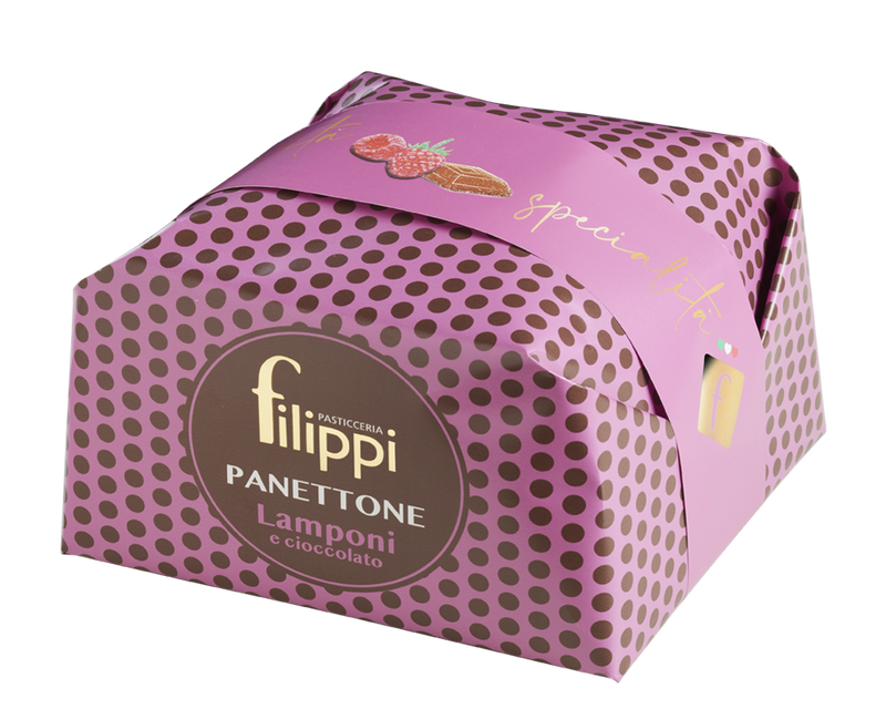 Itališkas kalėdinis pyragas su avietėmis ir šokoladu -  Panettone  Lamponi e Cioccolato