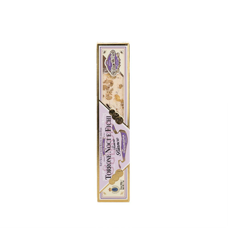 Nuga Torrone Bianco Noci e Fichi su graikiniais riešutais ir figomis
